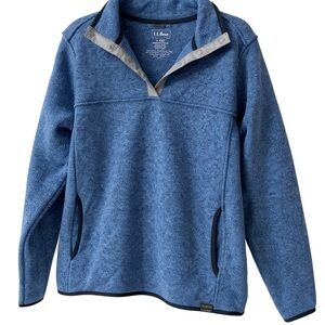 L.L. Bean Heather Blue Quarter-Zip Fleece